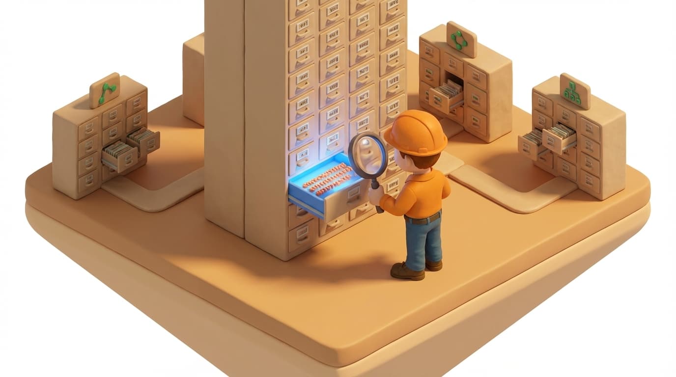 Library of WebID filing cabinets with encoded identifiers